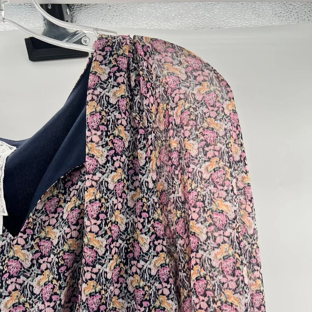 Sadie & Sage Women's Floral A-Line Dress Long Sleeve Size Large Above Knee - Picture 4 of 9
